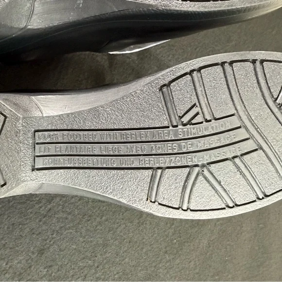 Mephisto Satty Clog Black Slip On Full Grain Leather Wedge Mules Size 41 - Picture 13 of 15